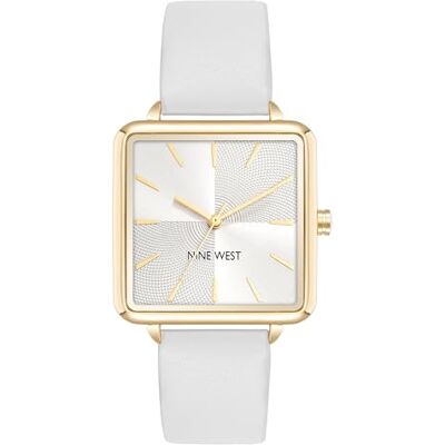 NINE WEST Women's Strap Watch White NINE WEST Women's Strap Watch White