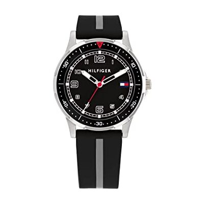 Tommy Hilfiger Uhr mit DREI-Zeiger-Quarzwerk für die Jugend mit Schwarzes Silikonarmband 1720034 Tommy Hilfiger Uhr mit DREI-Zeiger-Quarzwerk für die Jugend mit Schwarzes Silikonarmband 1720034
