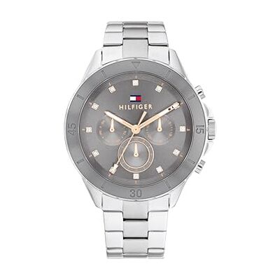 Tommy Hilfiger Multi Zifferblatt Quarz Uhr für Damen mit Silbernes Edelstahlarmband 1782742 Tommy Hilfiger Multi Zifferblatt Quarz Uhr für Damen mit Silbernes Edelstahlarmband 1782742