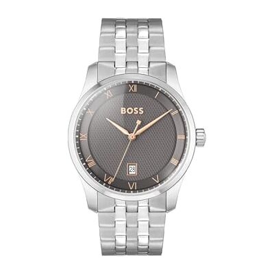 Boss Uhr mit DREI-Zeiger-Quarzwerk für Herren Kollektion Principle mit Silbernes Edelstahlarmband 1514116 Boss Uhr mit DREI-Zeiger-Quarzwerk für Herren Kollektion Principle mit Silbernes Edelstahlarmband 1514116