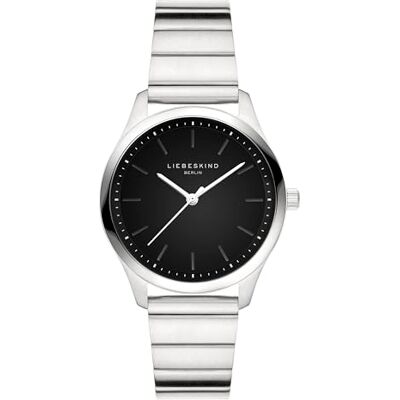 LIEBESKIND Damen Armbanduhr – Quarzuhr 33 mm – Rundes Gehäuse – Klassisches Design – Teilmattiertes Edelstahl- und Lederarmband – 5 ATM wasserdicht LIEBESKIND Damen Armbanduhr – Quarzuhr 33 mm – Rundes Gehäuse – Klassisches Design – Teilmattiertes Edelstahl- und Lederarmband – 5 ATM wasserdicht