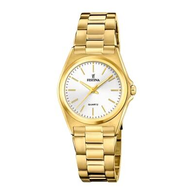 Festina Damen Uhr Analog Edelstahl 316L Gold Quarzwerk Damenuhr Mineralglas hochresistent 5 ATM wasserdicht F20557/2 Festina Damen Uhr Analog Edelstahl 316L Gold Quarzwerk Damenuhr Mineralglas hochresistent 5 ATM wasserdicht F20557/2