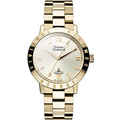 Vivienne Westwood Bloomsbury Damen Armbanduhr mit goldfarbenem Analog-Display und goldfarbenem Edelstahl-Armband VV152GDGD Vivienne Westwood Bloomsbury Damen Armbanduhr mit goldfarbenem Analog-Display und goldfarbenem Edelstahl-Armband VV152GDGD
