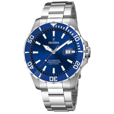 Festina Herren Automatikuhr aus Edelstahl 316L Silber Herren Analog Uhr Kalender Saphirglas mit hoher Widerstandsfähigkeit Wasserdicht bis 20 ATM F20531/3 Festina Herren Automatikuhr aus Edelstahl 316L Silber Herren Analog Uhr Kalender Saphirglas mit hoher Widerstandsfähigkeit Wasserdicht bis 20 ATM F20531/3
