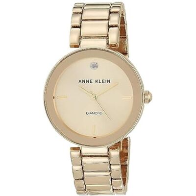 Anne Klein Damenuhr Gold mit echtem Diamant und Gliederarmband Anne Klein Damenuhr Gold mit echtem Diamant und Gliederarmband