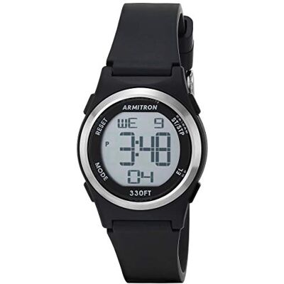 Armitron Sport Women's Digital Chronograph Resin Strap Watch, 45/7102 Black/Silver Armitron Sport Women's Digital Chronograph Resin Strap Watch, 45/7102 Black/Silver