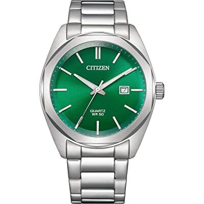 Citizen Analog gelbes Zifferblatt Herrenuhr, Grün, Japanisch Citizen Analog gelbes Zifferblatt Herrenuhr, Grün, Japanisch
