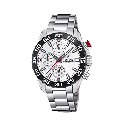 Festina Kinderuhr Analog Edelstahl 316L Silber Quarz Chronograph Mineralglas hochresistent 5 ATM wasserdicht F20457/1 Junior Collection Festina Kinderuhr Analog Edelstahl 316L Silber Quarz Chronograph Mineralglas hochresistent 5 ATM wasserdicht F20457/1 Junior Collection