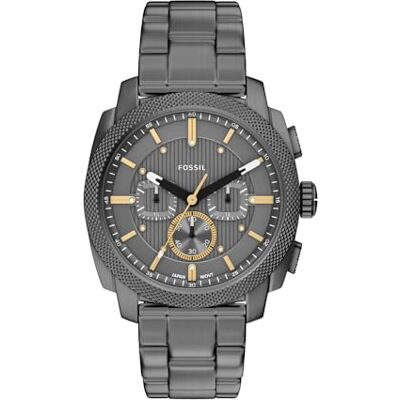 Fossil New Machine Herrenuhr, 44mm Quarz-Chronographenwerk mit Edelstahl- oder Lederarmband Fossil New Machine Herrenuhr, 44mm Quarz-Chronographenwerk mit Edelstahl- oder Lederarmband