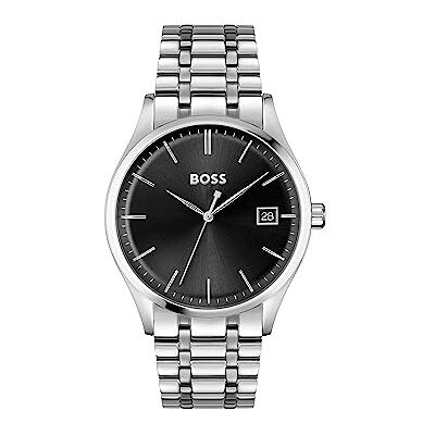 Boss Analog Quarzuhr für Herren Kollektion Commissioner mit Silbernes Edelstahlarmband 1513833 Boss Analog Quarzuhr für Herren Kollektion Commissioner mit Silbernes Edelstahlarmband 1513833