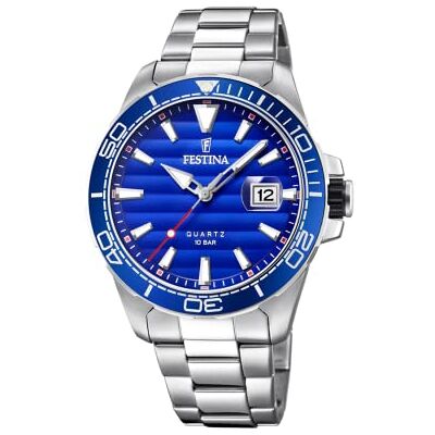 Festina Herrenuhr Analog Edelstahl 316L Silber Quarzwerk Datum Gehärtetes Mineralglas Wasserdicht 10 ATM Casual F20360/1 Special Prices Festina Herrenuhr Analog Edelstahl 316L Silber Quarzwerk Datum Gehärtetes Mineralglas Wasserdicht 10 ATM Casual F20360/1 Special Prices
