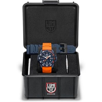 Luminox Herren Armbanduhr Navy Seal Foundation Back to The Blue mit Armband aus Kautschuk, Farbe: Orange, Durchmesser: 45mm, Wasserdichtigkeit: 20 ATM, XS.3253.CBNSF.Set Luminox Herren Armbanduhr Navy Seal Foundation Back to The Blue mit Armband aus Kautschuk, Farbe: Orange, Durchmesser: 45mm, Wasserdichtigkeit: 20 ATM, XS.3253.CBNSF.Set