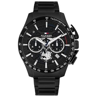 Tommy Hilfiger Chronograph Quarz Uhr Schwarzes mit Schwarzes Edelstahlarmband 1792262 Tommy Hilfiger Chronograph Quarz Uhr Schwarzes mit Schwarzes Edelstahlarmband 1792262