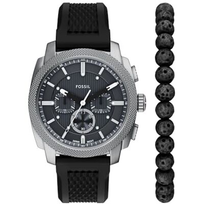 Fossil Machine Herren 42MM Silberfarbene Edelstahluhr, FS6145SET Fossil Machine Herren 42MM Silberfarbene Edelstahluhr, FS6145SET