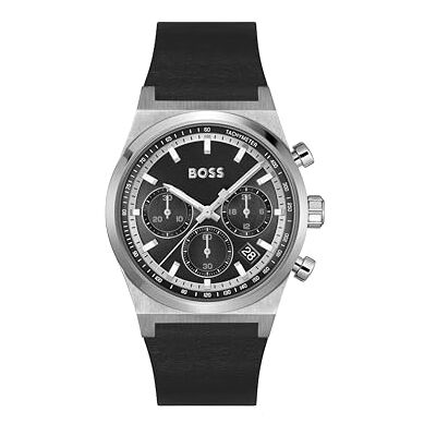 Boss Chronograph Quarz Uhr für Herren Kollektion Candor Chrono mit Schwarzes Lederarmband 1514218 Boss Chronograph Quarz Uhr für Herren Kollektion Candor Chrono mit Schwarzes Lederarmband 1514218