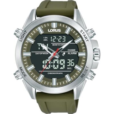 Lorus Herren Uhr Quarz Edelstahl mit Silikonband Lorus Herren Uhr Quarz Edelstahl mit Silikonband