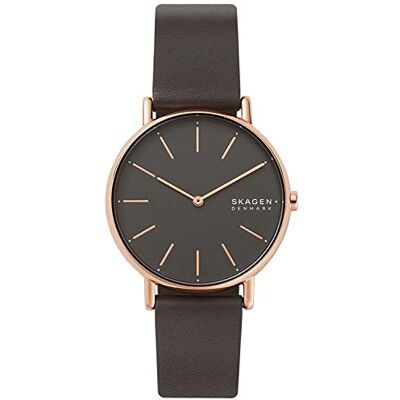 Skagen Damenuhr Signatur, Zweizeiger Uhrwerk, 38mm Rose Gold Edelstahlgehäuse mit einem Eco Lederarmband, SKW2794 Skagen Damenuhr Signatur, Zweizeiger Uhrwerk, 38mm Rose Gold Edelstahlgehäuse mit einem Eco Lederarmband, SKW2794