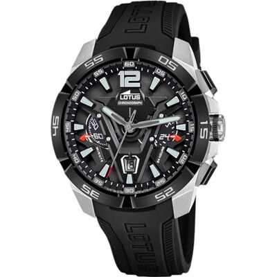 Lotus Herren Analog Uhr Kautschuk Schwarz Quarz Chronograph Kalender Mineralglas 10 ATM Wasserdicht 18944/2 Vortex Lotus Herren Analog Uhr Kautschuk Schwarz Quarz Chronograph Kalender Mineralglas 10 ATM Wasserdicht 18944/2 Vortex