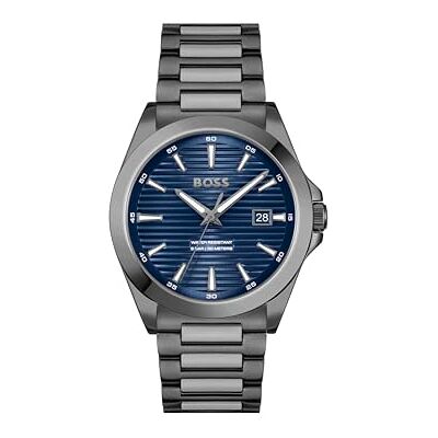 Boss Uhr mit DREI-Zeiger-Quarzwerk für Herren Kollektion Strike mit Graues Edelstahlarmband 1514175 Boss Uhr mit DREI-Zeiger-Quarzwerk für Herren Kollektion Strike mit Graues Edelstahlarmband 1514175