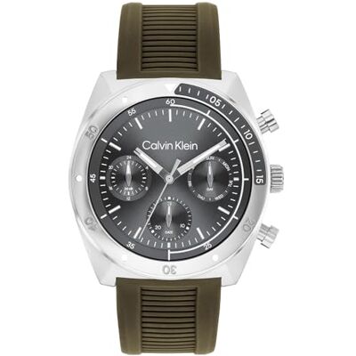 Calvin Multi Zifferblatt Quarz Uhr für Herren Kollektion CK Flex mit Grünes Silikonarmband 25200469 Calvin Multi Zifferblatt Quarz Uhr für Herren Kollektion CK Flex mit Grünes Silikonarmband 25200469