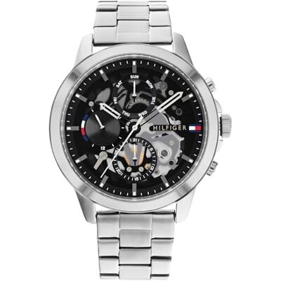 Tommy Hilfiger Multi Zifferblatt Quarz Uhr für Herren mit Silbernes Edelstahlarmband 1710477 Tommy Hilfiger Multi Zifferblatt Quarz Uhr für Herren mit Silbernes Edelstahlarmband 1710477
