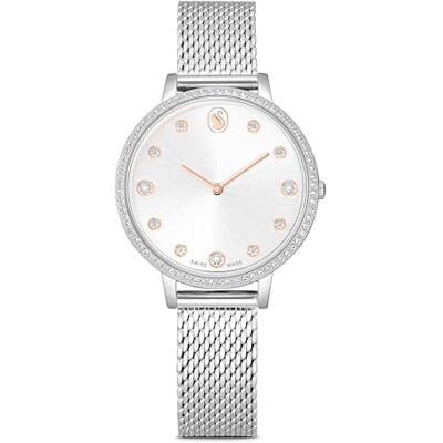Swarovski Clarica Uhr, Schweizer Produktion, Metallarmband, Silberfarben, Edelstahl Swarovski Clarica Uhr, Schweizer Produktion, Metallarmband, Silberfarben, Edelstahl