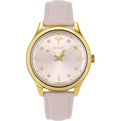 Joop! Damen Quarz Armbanduhr Edelstahl Gehäuse Kalb Leder Armband Wasserdicht 5 Bar Joop! Damen Quarz Armbanduhr Edelstahl Gehäuse Kalb Leder Armband Wasserdicht 5 Bar