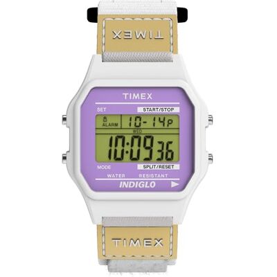 Timex Main Street Unisex-Armbanduhr, 36 mm, weißes Nylonband, digitales Zifferblatt, weißes Gehäuse TW2W72300 Timex Main Street Unisex-Armbanduhr, 36 mm, weißes Nylonband, digitales Zifferblatt, weißes Gehäuse TW2W72300