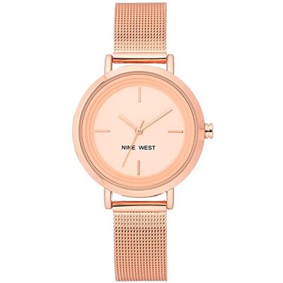 NINE WEST Women's Mesh Bracelet Watch Pink NINE WEST Women's Mesh Bracelet Watch Pink
