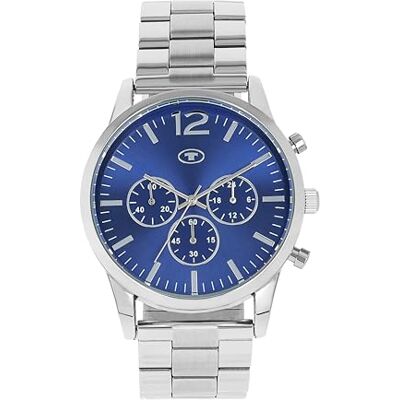 TOM TAILOR Armbanduhr mit Metallband für Herren, Chronograph, Silber, wasserdichte 3 bar, Geschenkidee, kommt in Uhren Geschenkbox, 2100531 TOM TAILOR Armbanduhr mit Metallband für Herren, Chronograph, Silber, wasserdichte 3 bar, Geschenkidee, kommt in Uhren Geschenkbox, 2100531