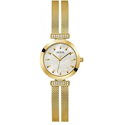Guess Array Damen Armbanduhr, Edelstahl, 28 mm, Edelstahlarmband, Farbe: Gold, 3 bar, Zifferblatt: Silber, Datumsanzeige, GW0471L2 Guess Array Damen Armbanduhr, Edelstahl, 28 mm, Edelstahlarmband, Farbe: Gold, 3 bar, Zifferblatt: Silber, Datumsanzeige, GW0471L2