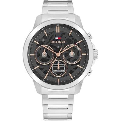 Tommy Hilfiger Multi Zifferblatt Quarz Uhr für Herren mit Silbernes Edelstahlarmband 1710683 Tommy Hilfiger Multi Zifferblatt Quarz Uhr für Herren mit Silbernes Edelstahlarmband 1710683
