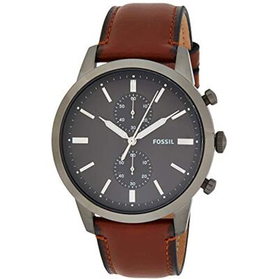 Fossil Townsman uhr für Herren, Chronographenwerk mit Edelstahl- oder Lederarmband, Braun, 44MM Fossil Townsman uhr für Herren, Chronographenwerk mit Edelstahl- oder Lederarmband, Braun, 44MM