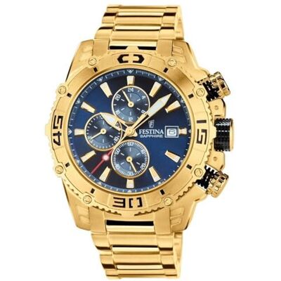 Festina Herren Uhr Analog aus Edelstahl 316L Goldfarben Quarzwerk Chronograph Kalender Mineralglas mit hoher Widerstandsfähigkeit Wasserdicht bis 10 ATM F20492/2 Prestige Festina Herren Uhr Analog aus Edelstahl 316L Goldfarben Quarzwerk Chronograph Kalender Mineralglas mit hoher Widerstandsfähigkeit Wasserdicht bis 10 ATM F20492/2 Prestige