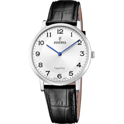 Festina Swiss Made Herrenuhr Analog Leder Schwarz Quarz Saphirglas, Wasserdicht 5 ATM Elegant F20012/5 Classic Leather Festina Swiss Made Herrenuhr Analog Leder Schwarz Quarz Saphirglas, Wasserdicht 5 ATM Elegant F20012/5 Classic Leather