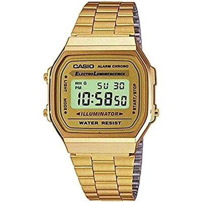 Casio A168WG-9WDF Unisex-Digitaluhr mit Edelstahlband, Gold, Armband Casio A168WG-9WDF Unisex-Digitaluhr mit Edelstahlband, Gold, Armband