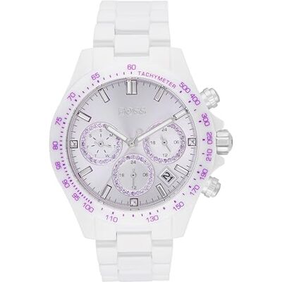 Boss Multi Zifferblatt Quarz Uhr für Damen Kollektion Novia mit Weisses Keramikband 1502632 Boss Multi Zifferblatt Quarz Uhr für Damen Kollektion Novia mit Weisses Keramikband 1502632