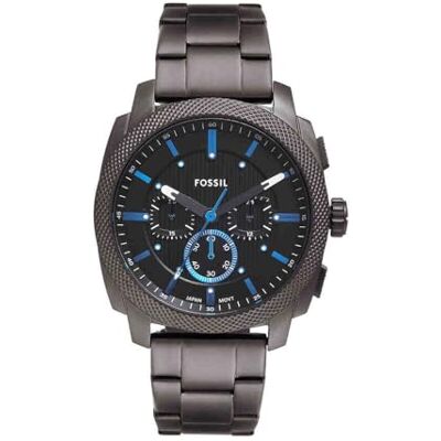 Fossil Machine Uhr für Herren, Chronographenwerk mit Edelstahl- oder Lederarmband Fossil Machine Uhr für Herren, Chronographenwerk mit Edelstahl- oder Lederarmband