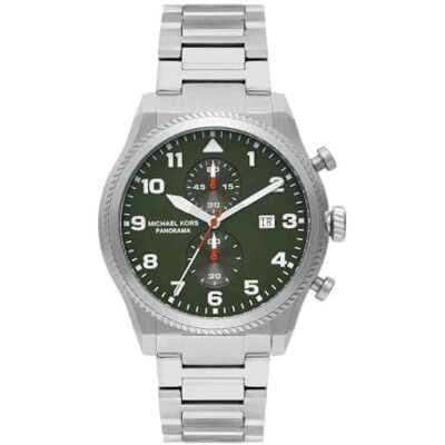 Michael Kors Panorama Herrenuhr, 44mm Quarz-Multifunktionsuhrwerk mit Edelstahlarmband Michael Kors Panorama Herrenuhr, 44mm Quarz-Multifunktionsuhrwerk mit Edelstahlarmband