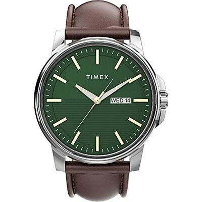 Timex Classics TW2V20900 Herren-Armbanduhr mit Lederarmband, 45 mm Timex Classics TW2V20900 Herren-Armbanduhr mit Lederarmband, 45 mm