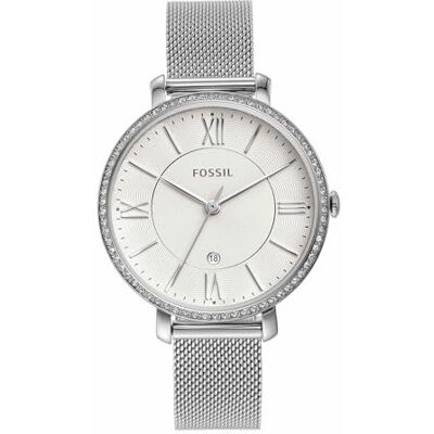 Fossil Damenuhren Jacqueline, Quarzwerk, 36mm Silbernes Edelstahlgehäuse mit Edelstahlarmband, ES4627 Fossil Damenuhren Jacqueline, Quarzwerk, 36mm Silbernes Edelstahlgehäuse mit Edelstahlarmband, ES4627