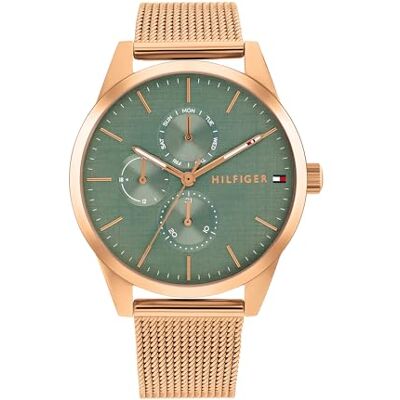Tommy Hilfiger Multi Zifferblatt Quarz Uhr für Damen mit Roségoldfarbenes Edelstahl-Mesh-Gliederarmband 1782770 Tommy Hilfiger Multi Zifferblatt Quarz Uhr für Damen mit Roségoldfarbenes Edelstahl-Mesh-Gliederarmband 1782770