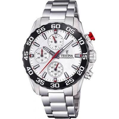 Festina Kinderuhr Analog Edelstahl 316L Silber Quarz Chronograph Mineralglas hochresistent 5 ATM wasserdicht F20457/1 Junior Collection Festina Kinderuhr Analog Edelstahl 316L Silber Quarz Chronograph Mineralglas hochresistent 5 ATM wasserdicht F20457/1 Junior Collection