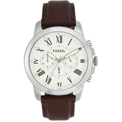 Fossil Herrenuhr Grant, 44mm Gehäusegröße, Quarz-Chronographenwerk, Echtlederarmband Fossil Herrenuhr Grant, 44mm Gehäusegröße, Quarz-Chronographenwerk, Echtlederarmband