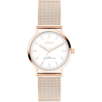 s.Oliver Damenuhr Rund Roségold 30 mm Elegante Damenuhr aus poliertem Edelstahl mit Quarzwerk 5 ATM wasserdicht Kratzfest s.Oliver Damenuhr Rund Roségold 30 mm Elegante Damenuhr aus poliertem Edelstahl mit Quarzwerk 5 ATM wasserdicht Kratzfest