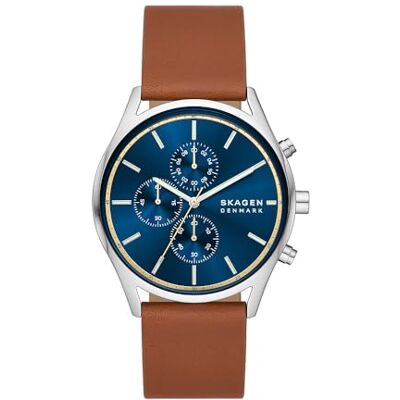 Skagen Holst Herrenuhr, Chronographenwerk mit Edelstahl- oder Lederarmband Skagen Holst Herrenuhr, Chronographenwerk mit Edelstahl- oder Lederarmband