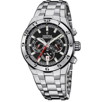 Festina Herren Uhr Analog aus Edelstahl 316L Silber Quarzwerk Chronograph Kalender Mineralglas mit hoher Widerstandsfähigkeit Wasserdicht bis 10 ATM F20670/6 Chrono Bike Festina Herren Uhr Analog aus Edelstahl 316L Silber Quarzwerk Chronograph Kalender Mineralglas mit hoher Widerstandsfähigkeit Wasserdicht bis 10 ATM F20670/6 Chrono Bike