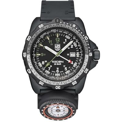 Luminox Recon NAV Spec Herren Uhr 46 mm Carbon – Quarz Analog 20 bar, Kautschukarmband Schwarz, grünes Zifferblatt, Kompass, Datum, Outdoor Uhr Set mit Wechselband XL.8837.Set Luminox Recon NAV Spec Herren Uhr 46 mm Carbon – Quarz Analog 20 bar, Kautschukarmband Schwarz, grünes Zifferblatt, Kompass, Datum, Outdoor Uhr Set mit Wechselband XL.8837.Set