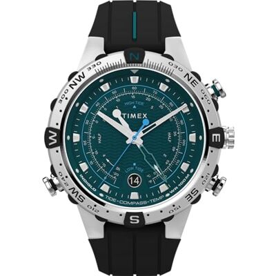 Timex Herren-Armbanduhr Expedition North, 45 mm, schwarzes, zweiteiliges Silikonarmband mit Schnellverschluss, grünes Zifferblatt, Edelstahlgehäuse TW2W24200 Timex Herren-Armbanduhr Expedition North, 45 mm, schwarzes, zweiteiliges Silikonarmband mit Schnellverschluss, grünes Zifferblatt, Edelstahlgehäuse TW2W24200