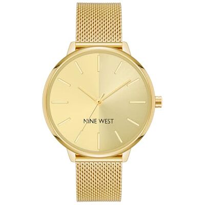 NINE WEST Women's Mesh Bracelet Watch Gold NINE WEST Women's Mesh Bracelet Watch Gold